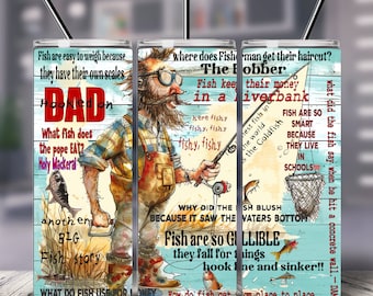 Dad Fisherman Puns 20 oz Tumbler Wrap (Digital Download)