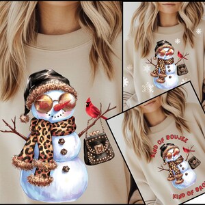 Pupazzo di neve PNG - Download digitale Design a sublimazione, Design png di Natale DTF aggiungi fiocchi di neve, 2 varietà, Boujee pupazzo di neve png, boujee pupazzo di neve