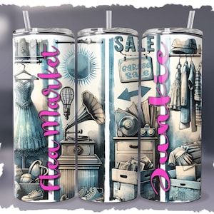 Flea Market Junkie Tumbler Wrap: 20oz & 30oz PNG (Digital Download)