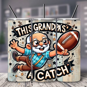 Cadeau grand-père 20 oz d'emballage en téléchargement numérique 300 DPI PNG, droit et conique, 9,3 x 8,2 cadeau pour lui, grand-père, fan de football, grand-père