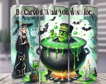 Witch Cauldron Tumbler Wrap: Halloween Sublimation Design (20oz & 30oz PNG Digital Download)