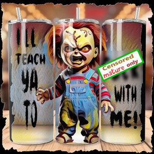 Chucky Digital Download Horror / Halloween 20 Unzen Skinny Tumbler Wrap Sublimation Design PNG Designs Sofortiger Download Horror