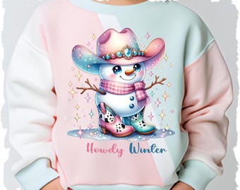 Kowboj Bałwanek Maluch PNG: Western Winter Clipart (Pobieranie cyfrowe)