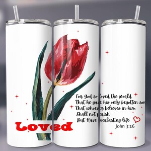 Amado juan 3:16 Vaso delgado de 20 oz Png, vaso cónico de 20 oz, envoltura de vaso de 30 oz, biblia vs, religioso, regalo de iglesia de las escrituras día de la madre