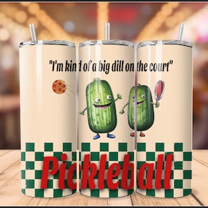 Bicchiere Pickleball 20 OZ tumbler wrap download digitale, affusolato, dritto