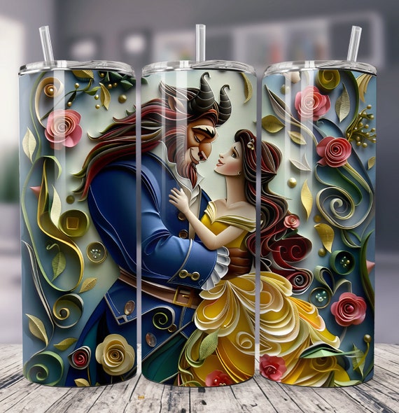 Beauty and the Beast Tumbler: 20 Oz Sublimation Design (digital