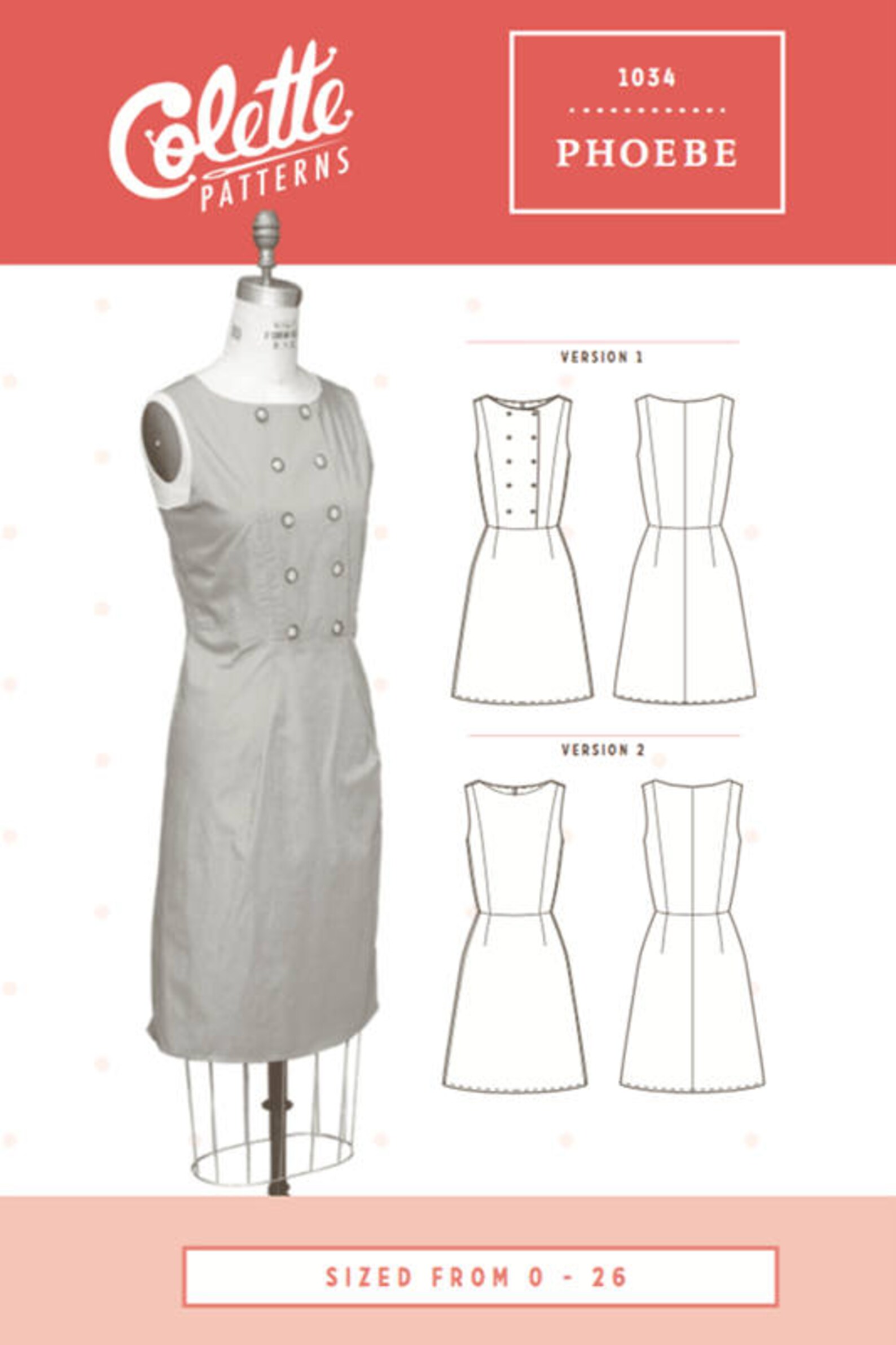 Phoebe Dress Pattern by Collette Patterns Etsy