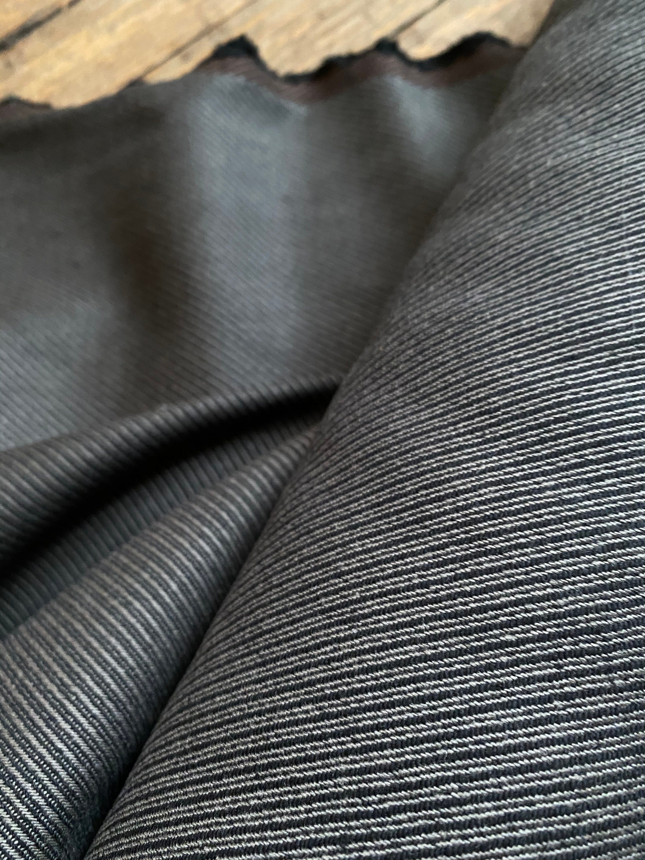 100 Organic Cotton Textured Twill In Gray Black