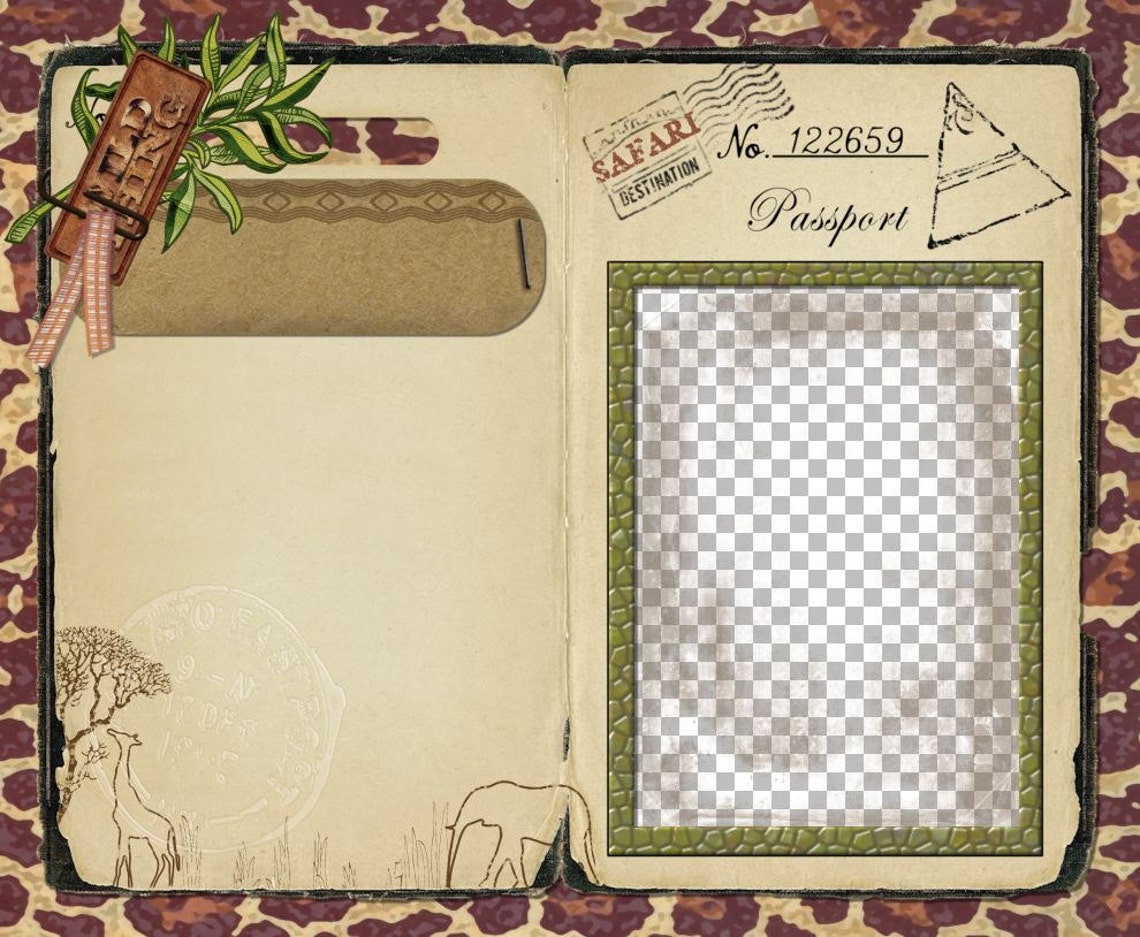 Safari Passport Invitation Announcement for Wedding, Birthday, Save the ...