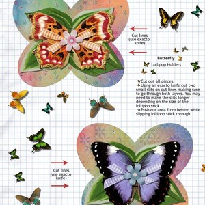 Rainbow Butterfly Party Favor Lollipop Holders for Birthday ...