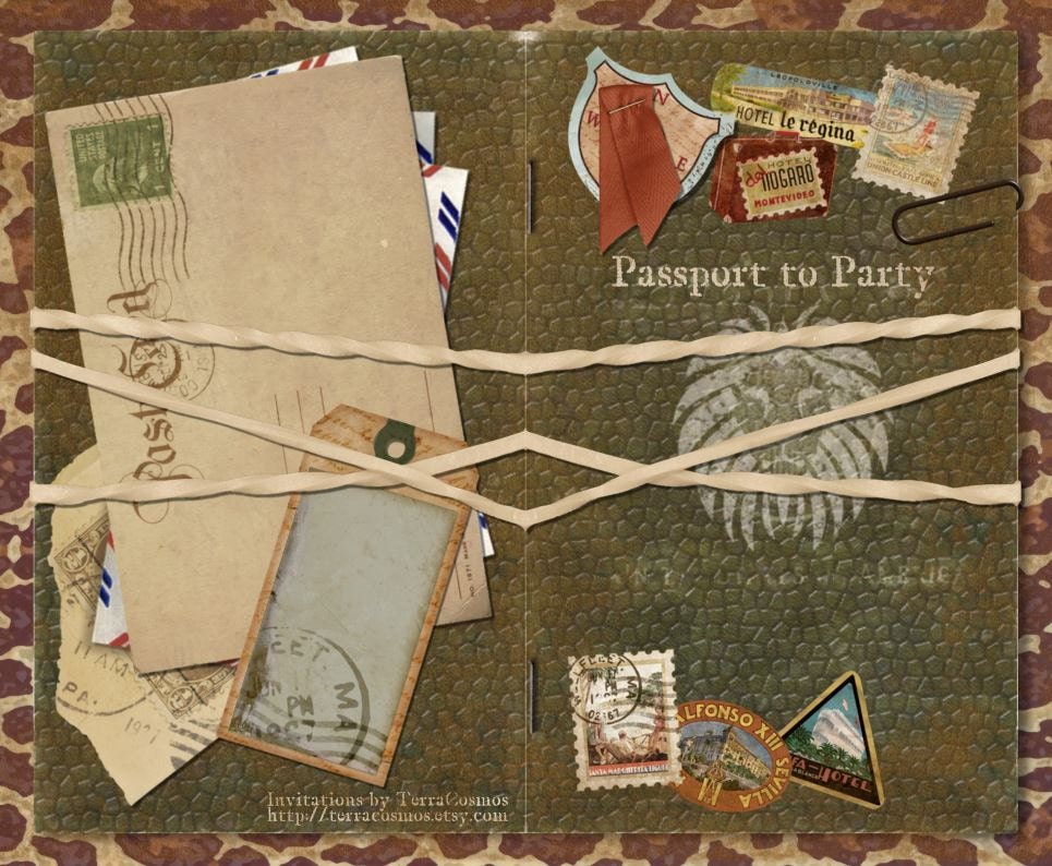 Safari Passport Invitation Announcement for Wedding, Birthday, Save the ...