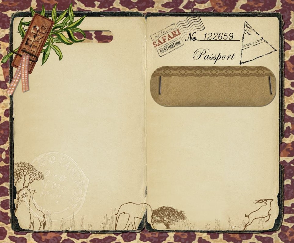 Safari Passport Invitation Announcement for Wedding, Birthday, Save the ...