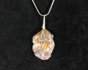 Mexican Crazy Lace Agate (Happy Lace Agate) Pendant