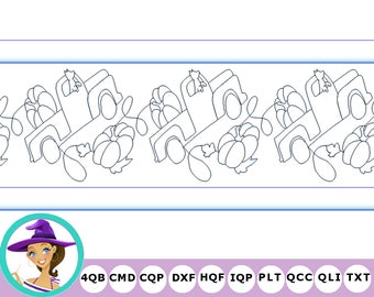 Let's go to the Pumpkin Patch - Pickup Truck Long Arm Quilting Machine Design
