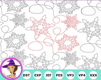 Dancing Snowflakes - Christmas Edge to Edge Design - Embroidery Machine Quilting Design