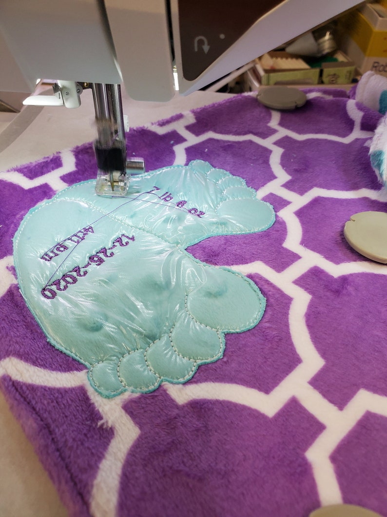 Baby Feet Embroidery Applique Label Birth Announcement Etsy