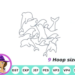 Dolphins - Embroidery Machine Quilt Designs