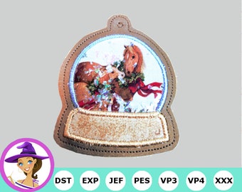 Snow Globe Ornament Design - IN THE HOOP "Just add glitter or fake snow"