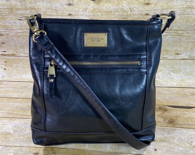 Tignanello Black Leather Crossbody Bag Etsy