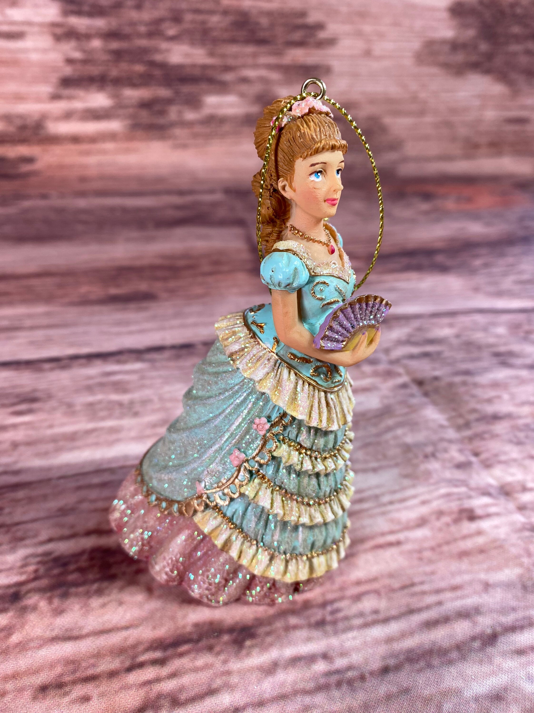 Vintage Sparkling Victorian Lady Christmas Ornament Etsy UK