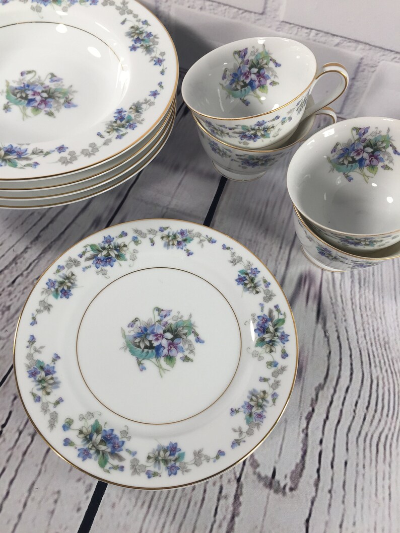 Set of 12 Vintage Noritake Japan Violette China Dinner Ware. | Etsy