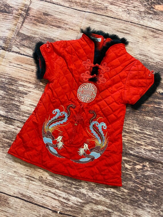 Vintage Chinese Traditional Girls Top Size 7-8