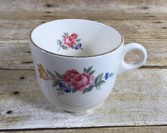 Vintage Tea Cup Ivory/ Flower Pattern