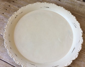 Vintage silverbricka handmålad "i befintligt skick"
