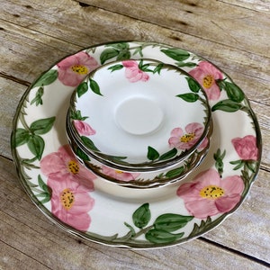 Set of 6 Franciscan Dinnerware Dessert Rose Plates