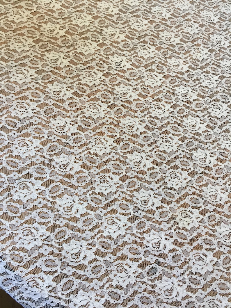 Vintage Shabby Chic Lace Tablecloth Ivory 80 x 65