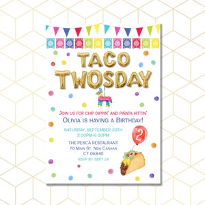 Taco TWOsday Birthday Invitation Taco Tuesday Birthday