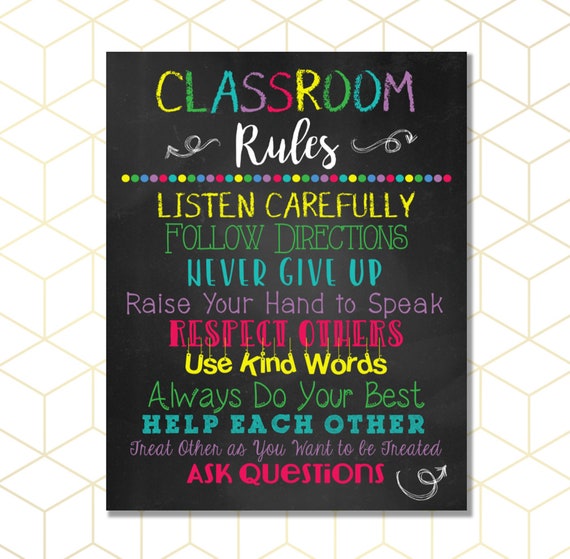 Classroom Rules Poster Personalized Teacher Sign Classroom | Etsy