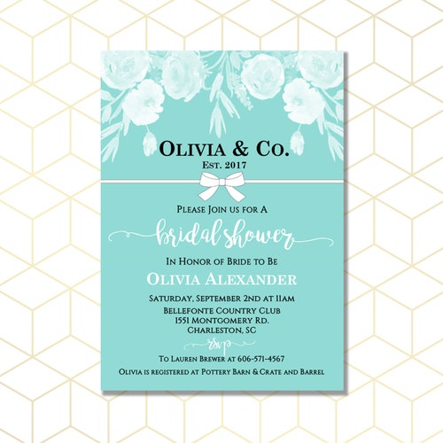 Breakfast at Tiffany's Invitation Printable Editable - Etsy