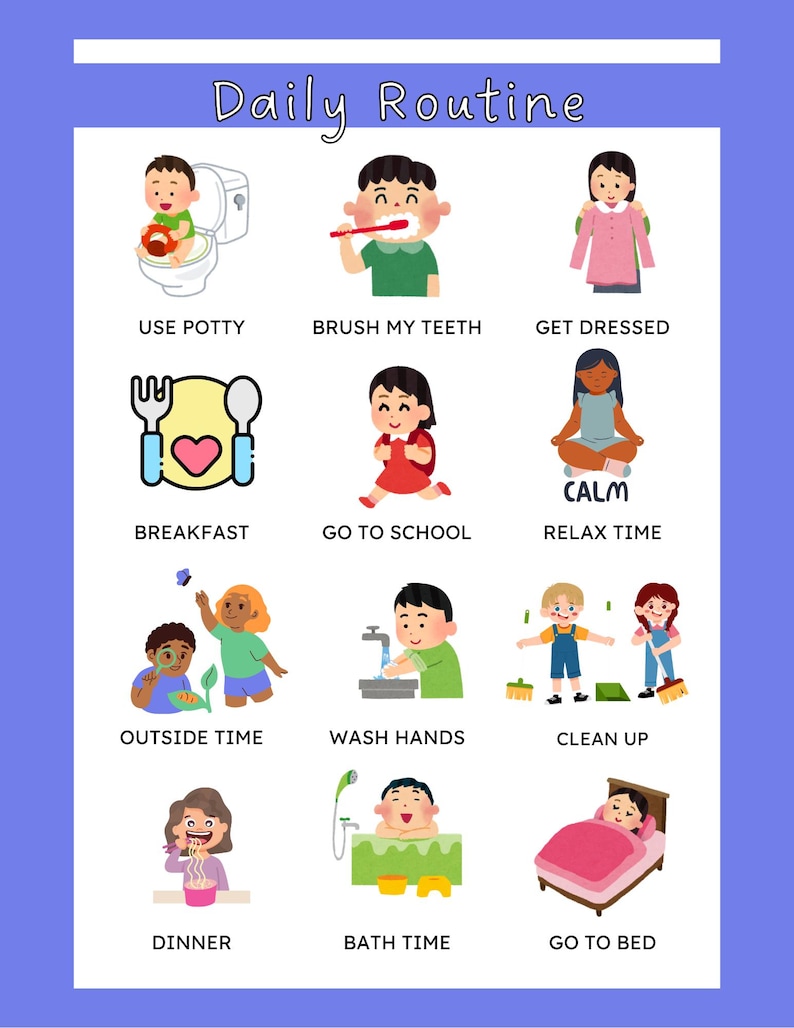 Include Within Daily Work Routine Examples Daily Routine Chart - Etsy