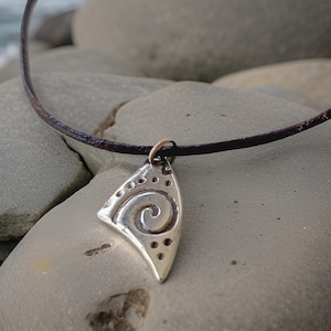 Fine Silver Spiral Pendant Necklace: Handmade Metal Clay Jewelry