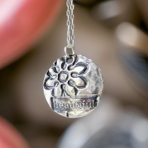 Fine Silver Flower Pendant Necklace: .999 Silver, Handmade