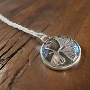 Fine Silver Ginko Biloba Pendant Necklace: .999 Silver, 18in Sterling Chain