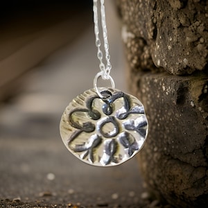 Flower, Silver Necklace , Pure Silver Pendant , Fine Silver .999 Silver, PMC jewelry , PMC necklace , metal clay, Precious Metal Clay