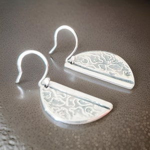 Handcrafted Fine Silver Dangle Earrings: PMC Artisan Jewelry