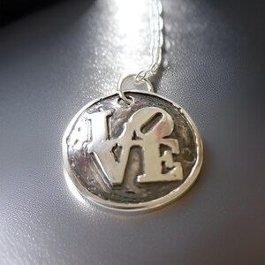 Love Necklace: Fine Silver PMC Pendant, Sterling Silver Chain
