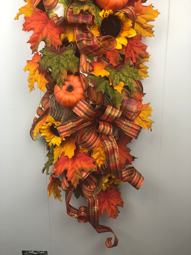 Fall Decor Fall Swag Porch Decor Outdoor Wreath Fall Wreath for Front Door Autumn Wreath Pumpkin Wreath