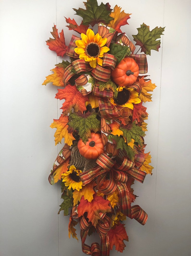 Fall Decor Fall Swag Porch Decor Outdoor Wreath Fall Wreath for Front Door Autumn Wreath Pumpkin Wreath