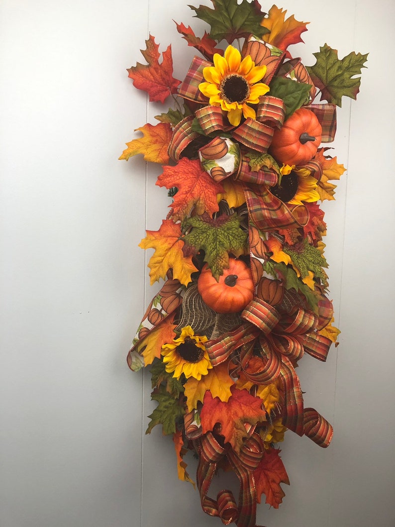 Fall Decor Fall Swag Porch Decor Outdoor Wreath Fall Wreath for Front Door Autumn Wreath Pumpkin Wreath
