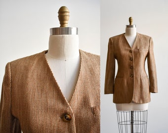 90s Brown Tweed Blazer