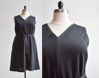 1970s Black Shirt Dress with Belt