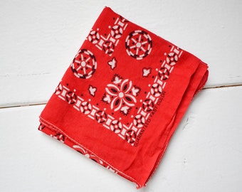 Vintage Red Fast Color Cotton Bandana
