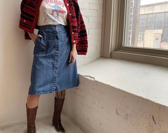 70s blue jean skirt