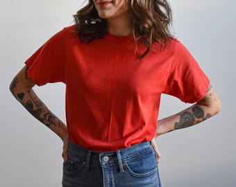 red vintage tee