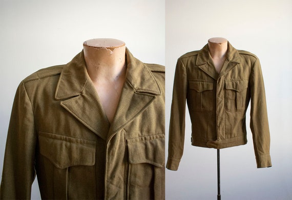 Vintage US Military Jacket / Wool WWII Jacket / Vt