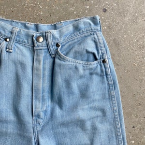 Vintage Tapered Leg Wrangler Jeans / Vintage 70s Wrangler Jeans / Light Wash Womens Jeans / Vintage Womens Wrangler Jeans XS image 2